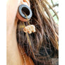 Ebony Magnetic Tunnels Ft. Detachable White Stone Elephant Dangles